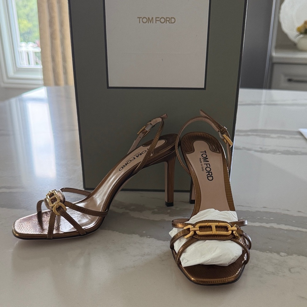 Tom Ford Bronze Strappy Heels